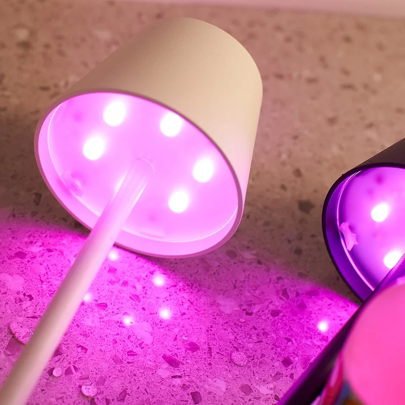 Lámpara de mesa inalámbrica rgb poldina recargable rsj-c003/r para restaurante