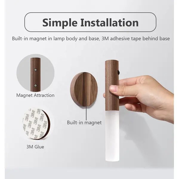 Lámpara de pared de emergencia, luz de armario, soporte inalámbrico, luz nocturna al lado