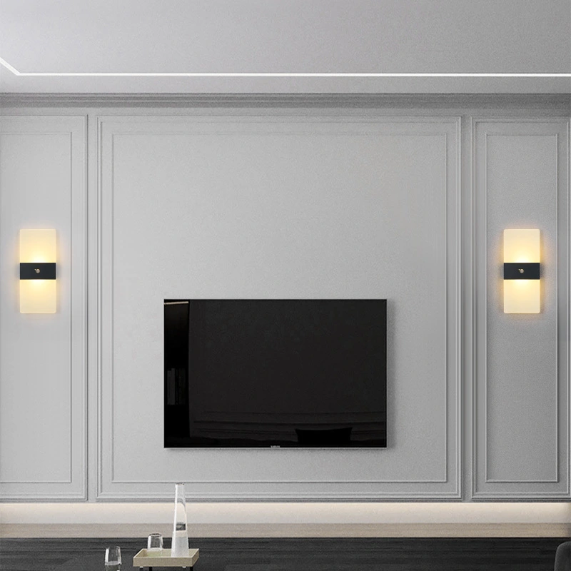 lámpara de pared recargable de luz de soporte inductivo de radar con sensor humano