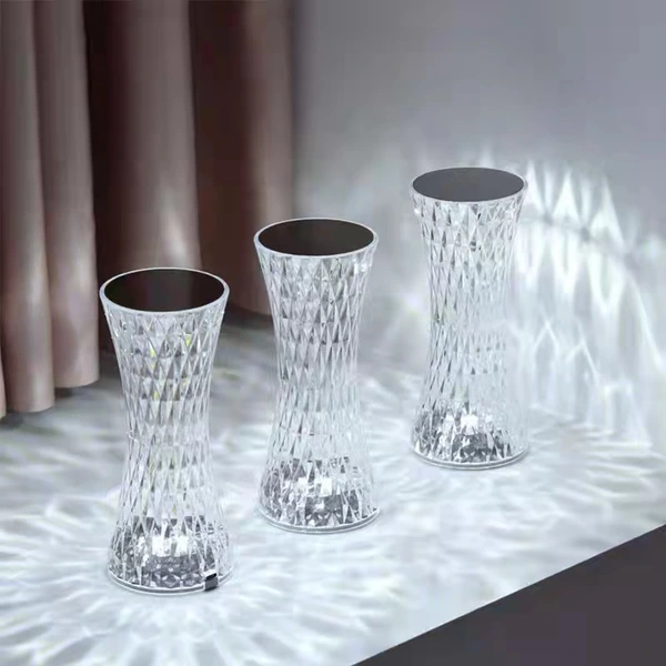 الاكريليك الكريستال مصباح طاولة ليلة مع بطارية قابلة للشحن usb