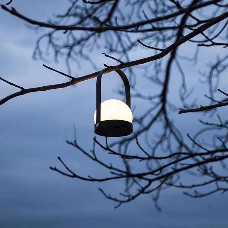 Lámpara de mesa portátil led de diseño danés, luz nocturna recargable para acampar