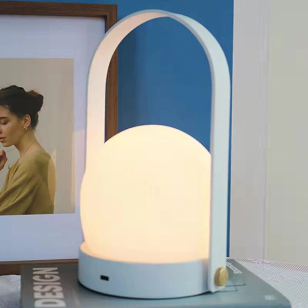 Lámpara de mesa portátil led de diseño danés, luz nocturna recargable para acampar