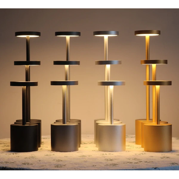 lámpara de mesa inalámbrica de aluminio lámparas de cama de restaurante recargables