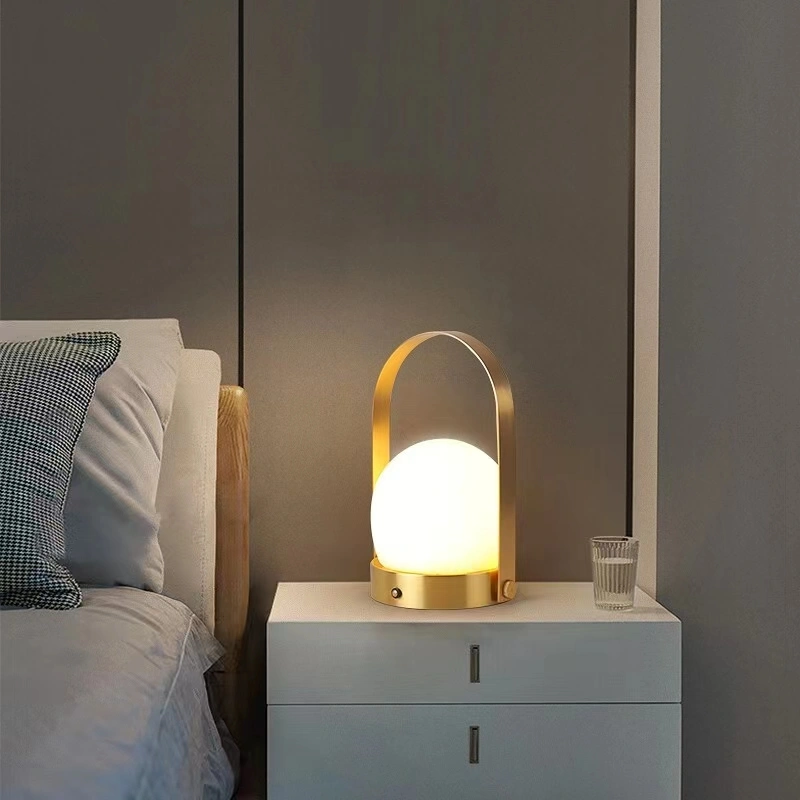 Lámpara de mesa portátil led de diseño danés, luz nocturna recargable para acampar