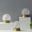 lámpara de mesa de cristal lámparas de mesita de noche con base de metal lámpara de decoración de lujo