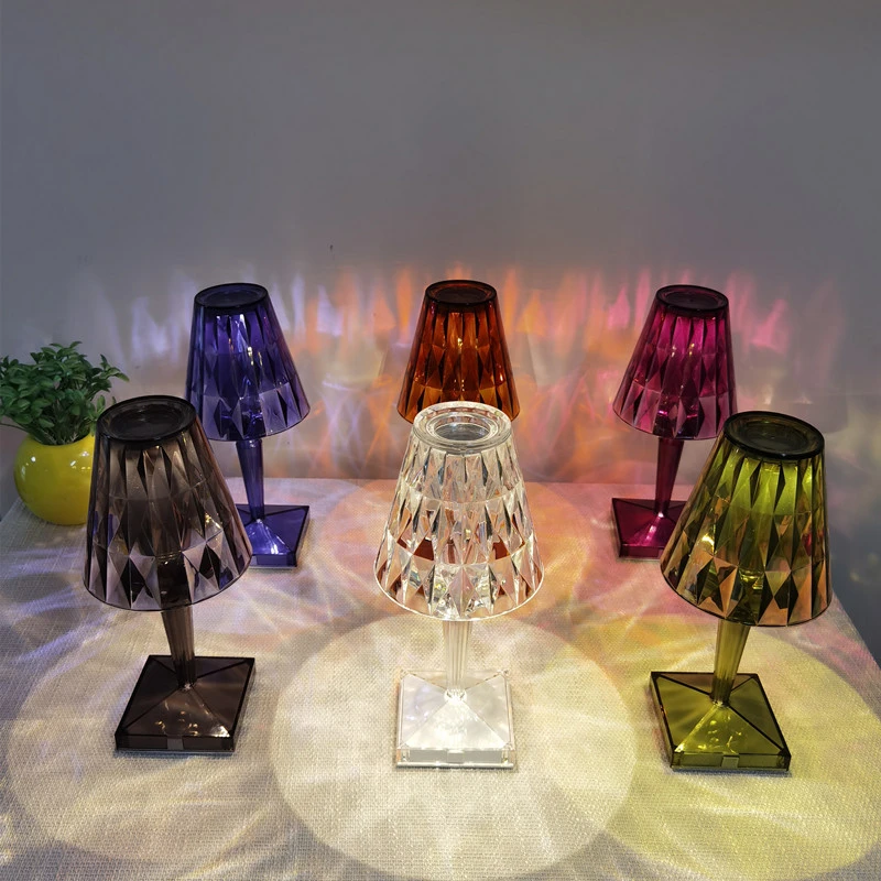  الكريستال الماس led مصباح الحديثة مطعم الجدول مصابيح قابلة للشحن 