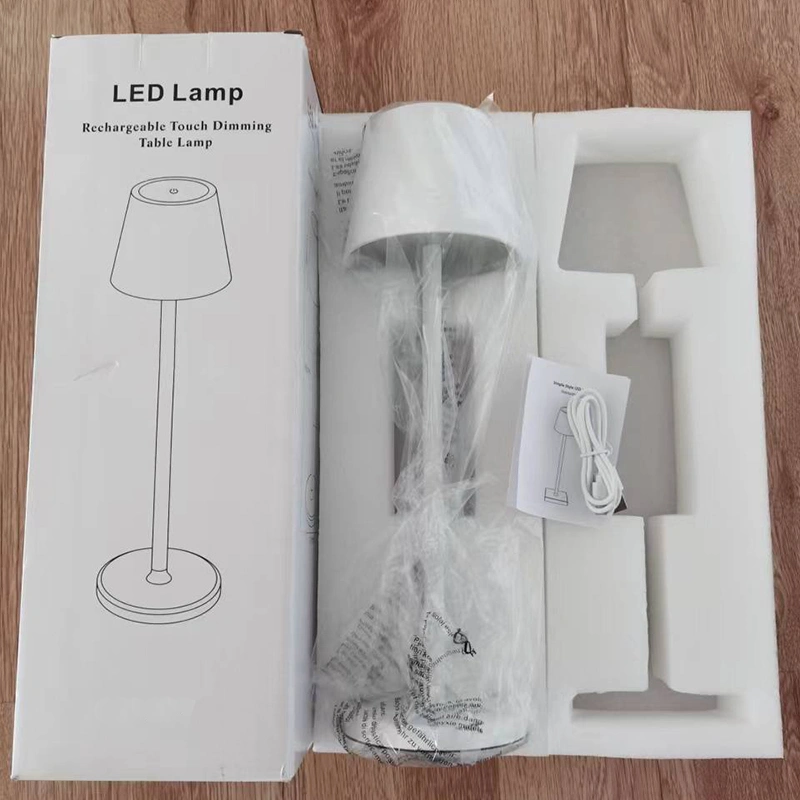 Lámpara de mesa led inalámbrica recargable de aleación de aluminio restaurante hotel  
