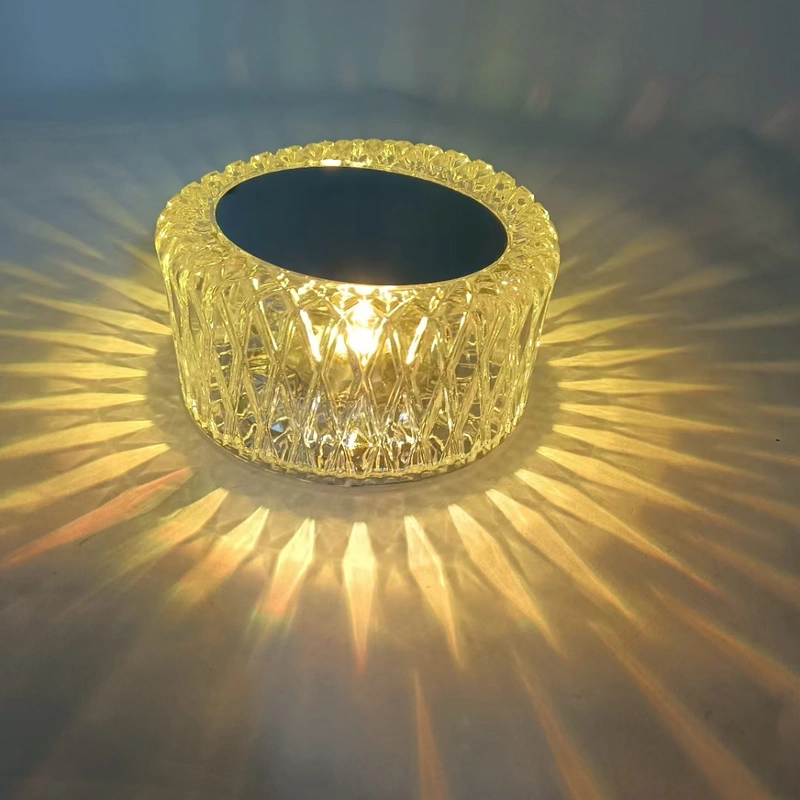 lámpara de mesa de cristal acrílico de la torre del cantón de la batería recargable usb  