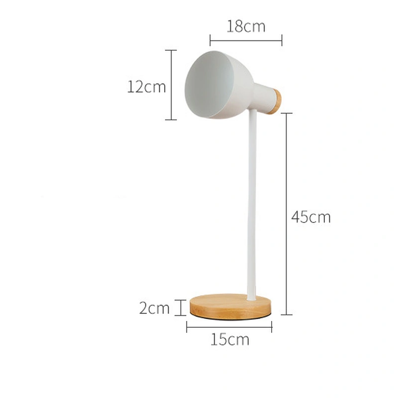 مصباح مكتب مرن من الحديد والخشب الشمالي للقراءة الدراسية