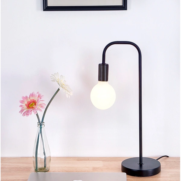 الشمال نمط الحديد الفن للطي مصابيح طاولة خشبية مع e27 لامفولدر