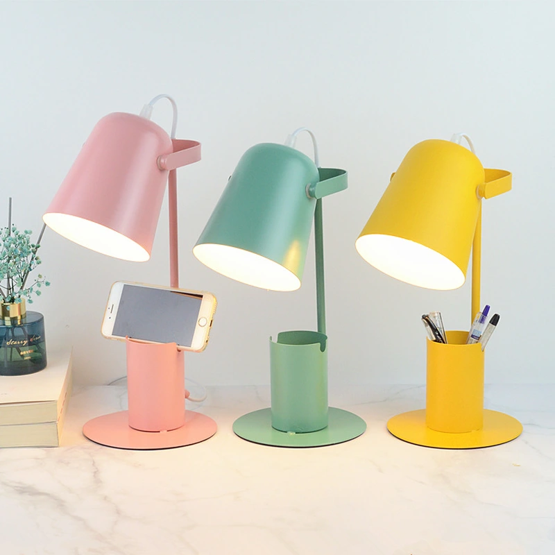 الشمال نمط الحديد الفن للطي مصابيح طاولة خشبية مع e27 لامفولدر 