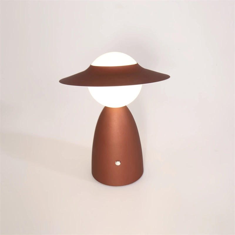 Espadachín de metal led al lado de la lámpara lámpara de diseño de mesa de control táctil