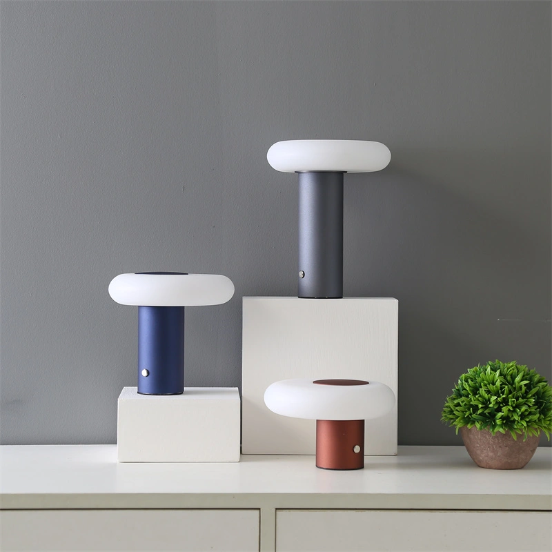 lámpara de mesa de restaurante led con batería de luz de noche de bebé de setas  