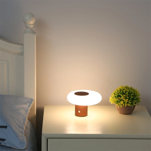 lámpara de mesa de restaurante led con batería de luz de noche de bebé de setas  