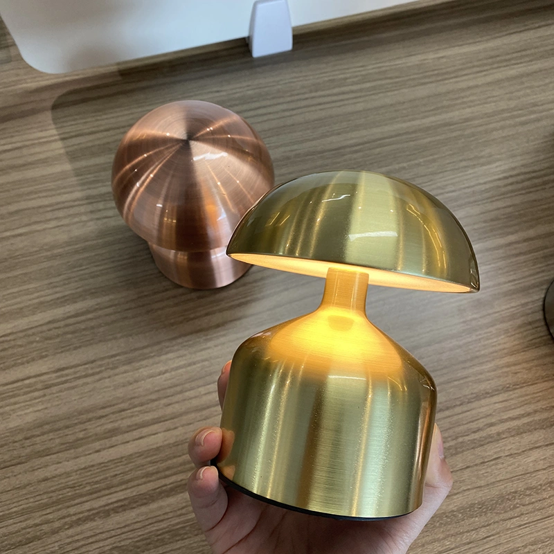 mini lámpara de mesa de cuerdas de hongos gordos de metal luz de noche cálida