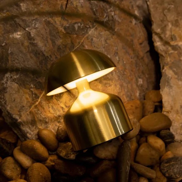 mini lámpara de mesa de cuerdas de hongos gordos de metal luz de noche cálida