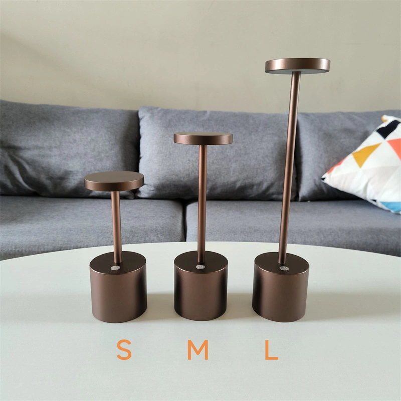 lámpara de mesa inalámbrica de aluminio lámparas de cama de restaurante recargables