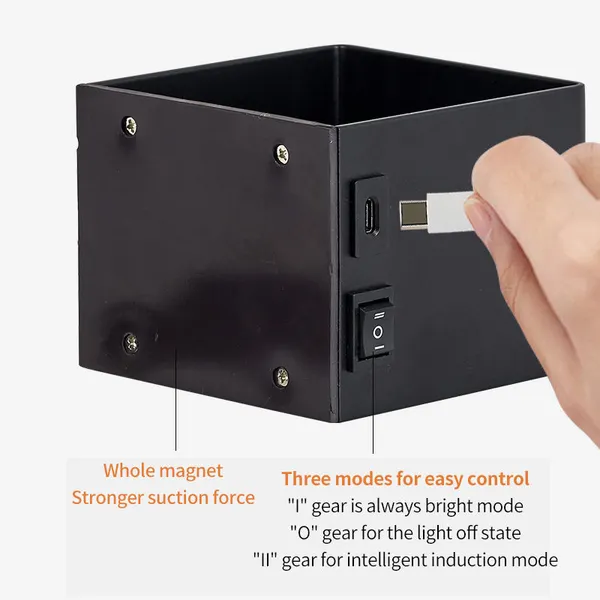 lámpara de pared de escalera luz colgante recargable luz de soporte inalámbrico