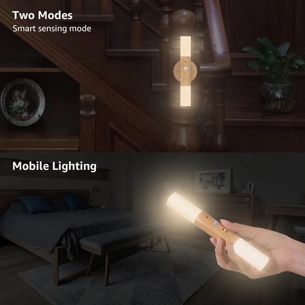 Lámpara de pared LED magnética con sensor de movimiento, luces nocturnas USB para interiores