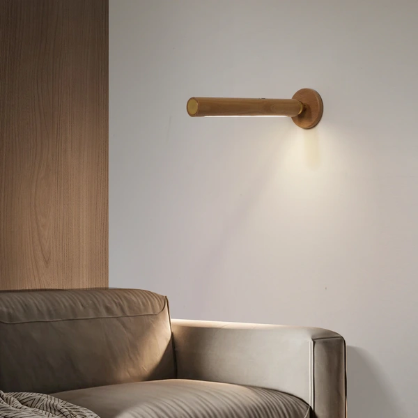 Lámpara de pared de madera LED magnética recargable  