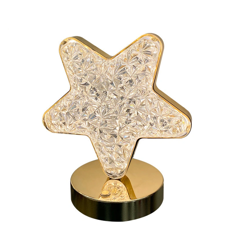 مصباح طاولة كريستال أكريليك مع بطارية USB قابلة لإعادة الشحن 