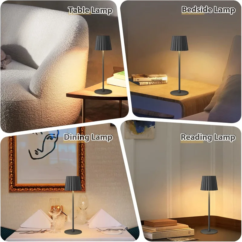 Lámparas de mesa de metal led antiguas que funcionan con pilas con pantalla de flores