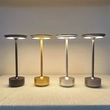 Lámpara de mesa de decoración de comedor recargable LED de aluminio táctil