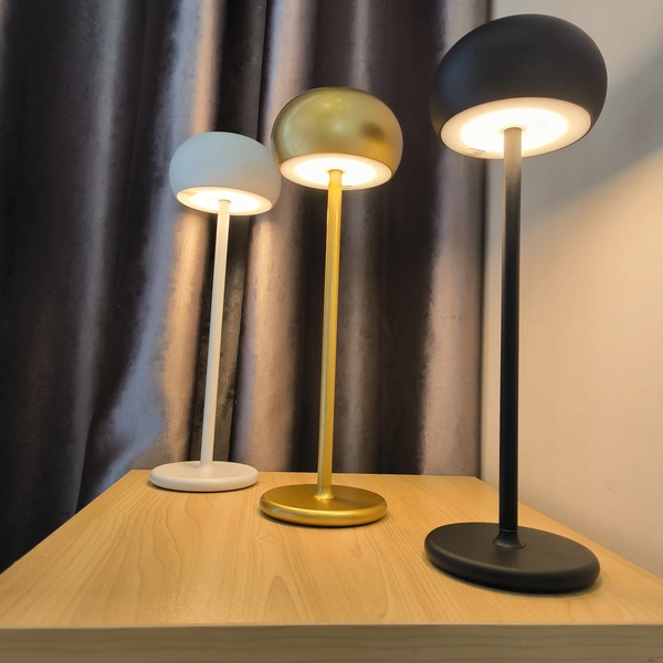 lámpara de mesa de noche de decoración de comedor al aire libre de lujo regulable de aluminio táctil