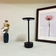 Lámpara de mesa de decoración de comedor recargable LED de aluminio táctil