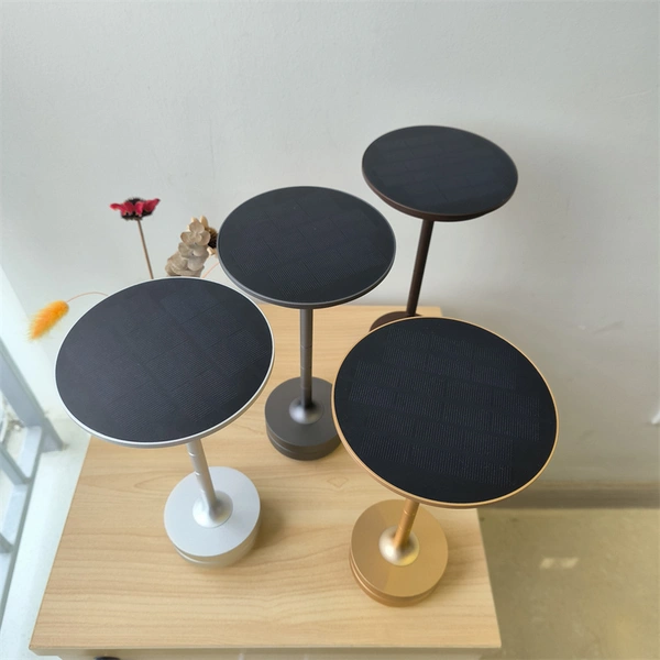 lámpara de mesa de decoración de comedor recargable led de aluminio táctil