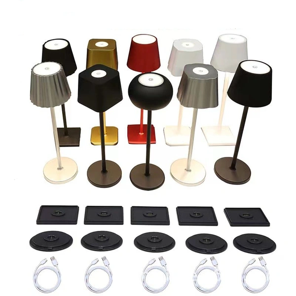 Lámpara de mesa inalámbrica led poldina recargable rsj-c003 para restaurante