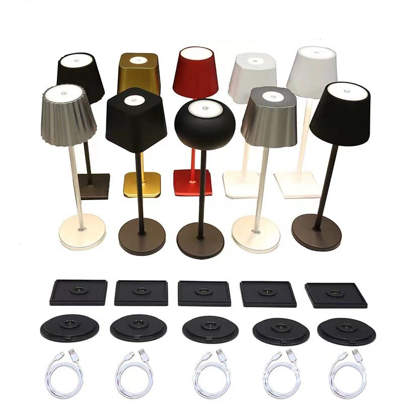 Lámpara de mesa inalámbrica led poldina recargable rsj-c003 para restaurante