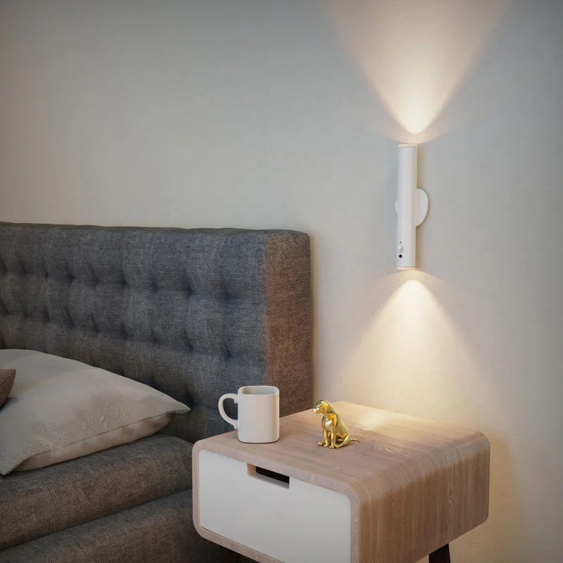 Lámpara de pared LED recargable por USB con sensor PIR remoto y magnético  