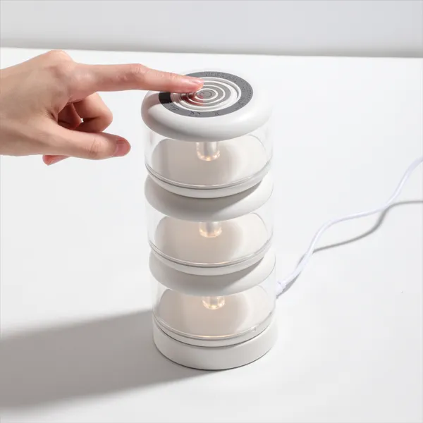 lámpara de noche decorativa apilable recargable  