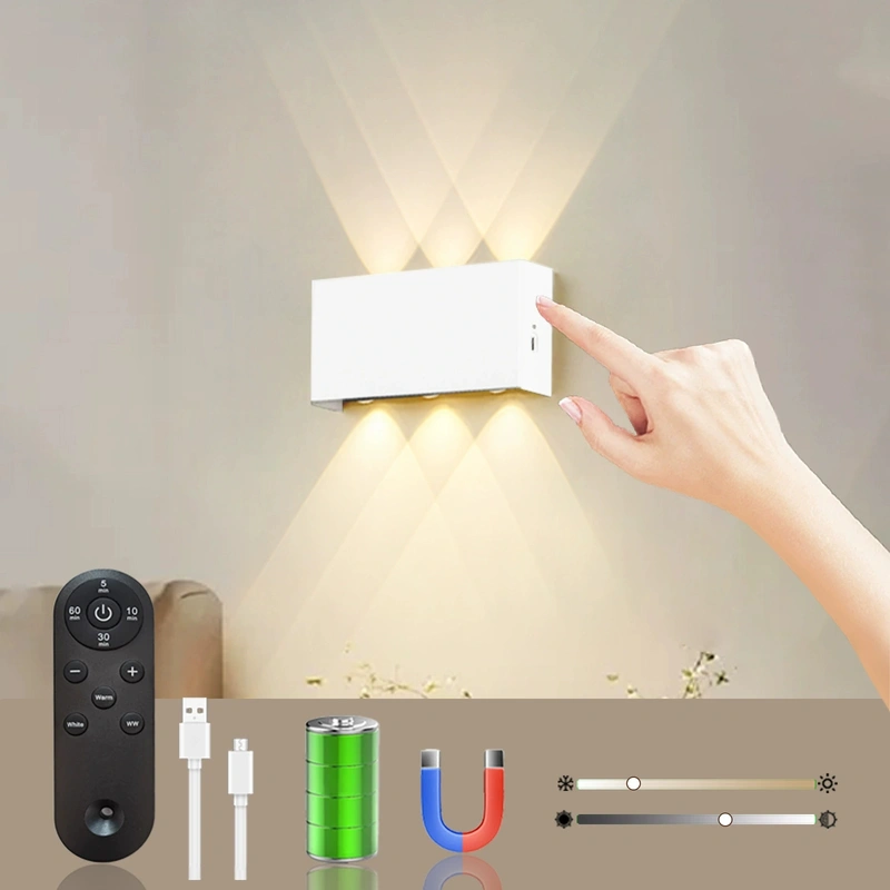 Touch remote control usb rechargeable led wall sconce 