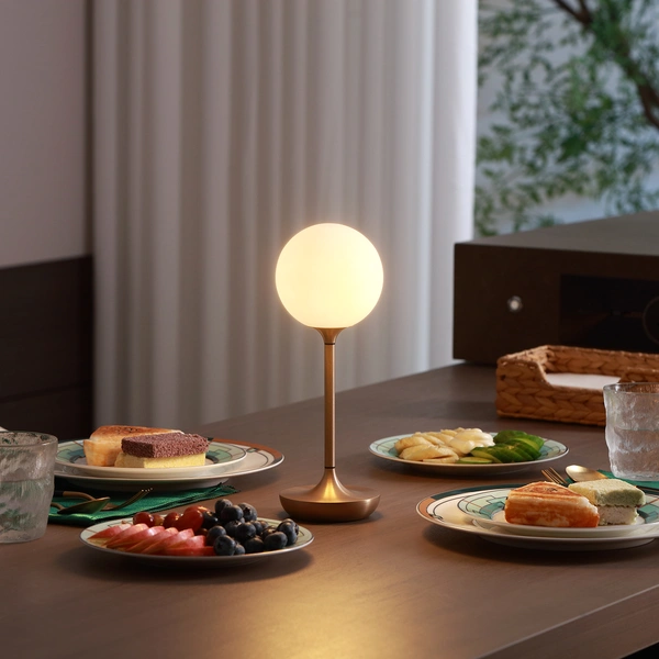 Lámparas de mesa de setas con pilas para restaurante bar