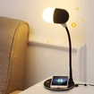 Lámpara de mesa de carga inalámbrica estéreo, altavoz de ambiente led, luz nocturna 