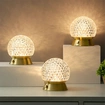 lámpara de mesa de cristal lámparas de mesita de noche con base de metal lámpara de decoración de lujo
