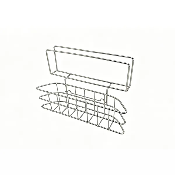 Sink sponge basket with cutting board rack