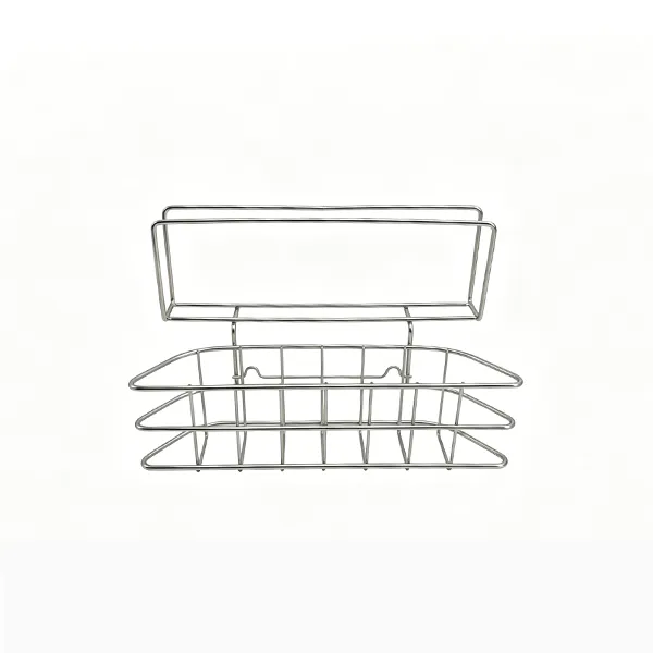 Sink sponge basket with cutting board rack