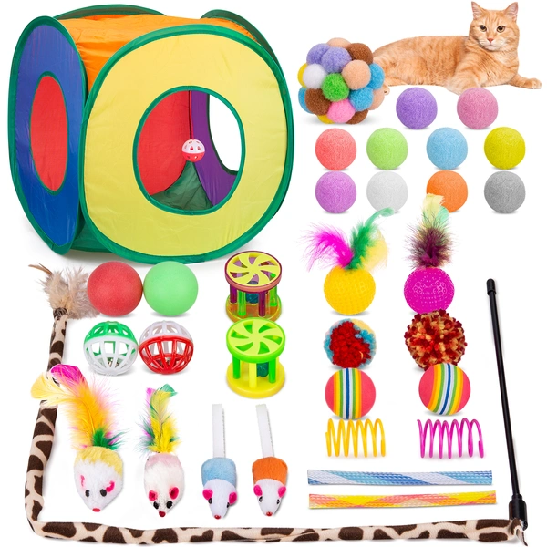 Cat Toys Assortment 33 PCS for Indoor Cats Kittens Kitty 