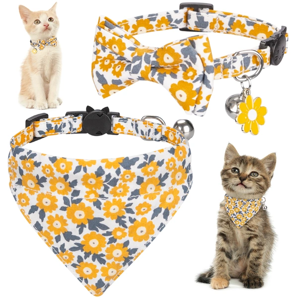 Breakaway Cat Kitten Collar with Bandana