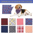 Adjustable Plaid Dog Bandanas Handkerchiefs Triangle Bibs for Puppy Small Medium Large Dogs, 8 Pack
