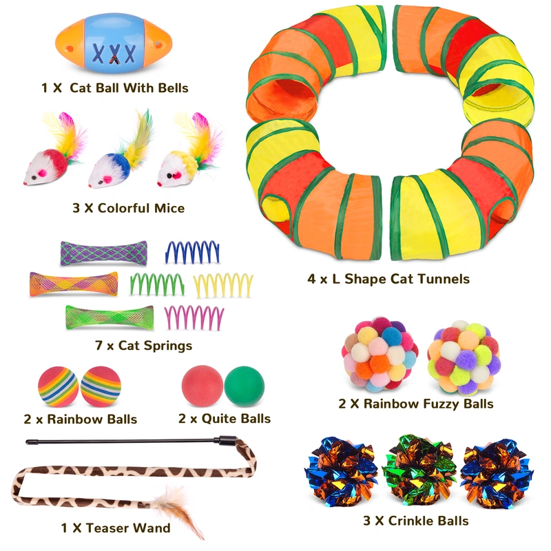 Cat Toys Assortment for Indoor Cats Kittens Kitty 
