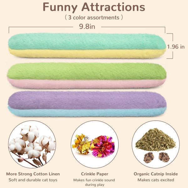 Cat Toys Cat Pillows Refillable Catnip Toys