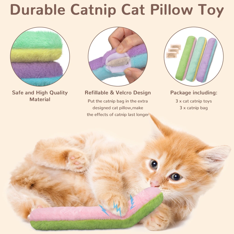 Cat Toys Cat Pillows Refillable Catnip Toys