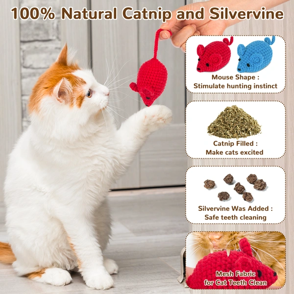 Cat Mouse Toy for Indoor Cats Kitten Chase Exercise