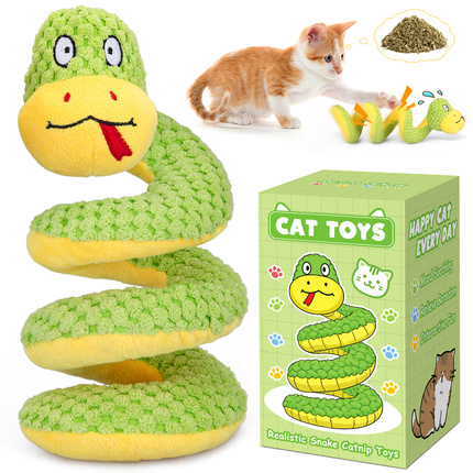 Retro Shaw Cat Toys, 14 Inches Crinkle Snake Cat Toy with Catnip & Silvervine