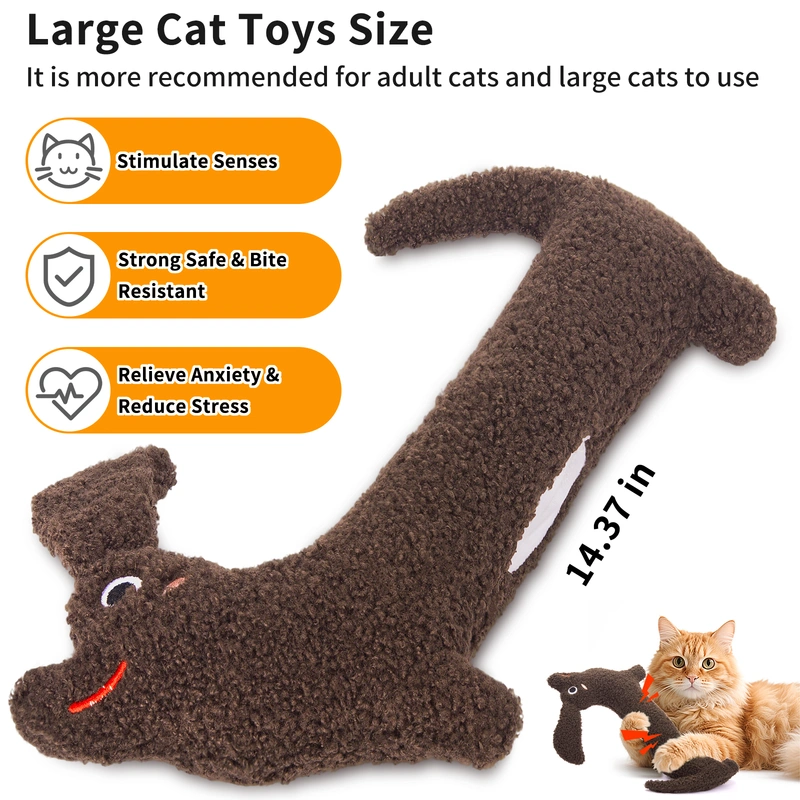 ETEKYER Large Cat Toy, Refillable Catnip with Crinkle Sound Inside, Pillow Kitten Toys for Indoor Cats Kitty Snuggle and Anxiety Relief Kick Exercise 15 Inches