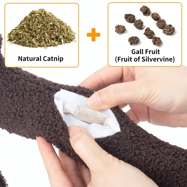 ETEKYER Large Cat Toy, Refillable Catnip with Crinkle Sound Inside, Pillow Kitten Toys for Indoor Cats Kitty Snuggle and Anxiety Relief Kick Exercise 15 Inches